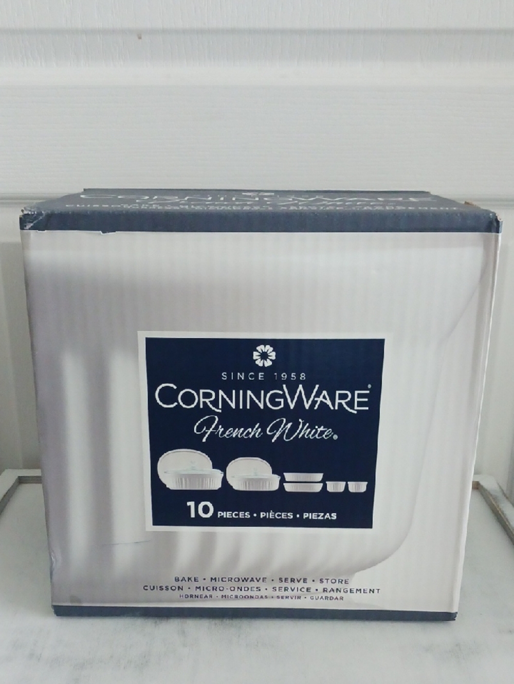 Corningware White Ceramic Lids and Dishes 10pc Set
